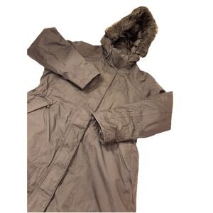 The‎ North Face Black HyVent Parka Long Faux Fur Hooded Down Coat Women's XL